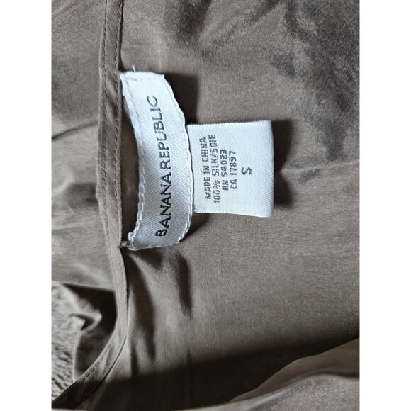 Banana Republic Small Silk Long Sleeve Wrap Blouse Smocked Waist - Picture 6 of 8